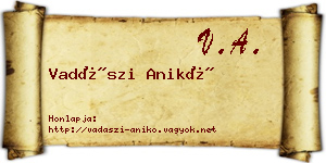 Vadászi Anikó névjegykártya